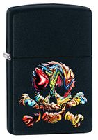 Zippo Textured Multi Color Skull Design Pocket Lighter, Black Matte Textured Skull, One Size
