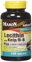 Mason Vitamins Lecithin with Kelp, B 6 Plus Cider Vinegar Extra Strength Tablets, 60 Count