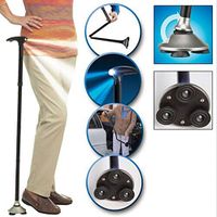 Folding Cane with LED Light, Portable Adjustable Walking Stick, Elderly Helper Crutch
