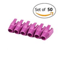 Cat6 Cat6A Cat7 RJ45 Plug Connector Cover Modular Network Plug Connector Cap Cable Connector Boots, Purple