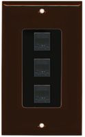 RiteAV Decorative 1 Gang 3 Port Cat5e Wall Plate - Brown/Black