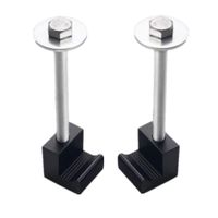 DEWHEL Universal Premium Heavy Duty Tool Box Tie Down Aluminum J Hook Crossover Toolbox Pickup Pair (2 PCS, Black)