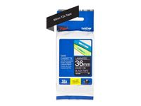 Brother TZe-365 Labelling Tape Cassette, White on Black, 36 mm (W) x 8 m (L), Laminated, Brother Genuine Supplies