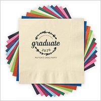 Graduation Wreath Letterpress Napkins - Set of 100-4206_HOL