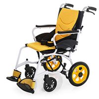 Xue Yang Shop Foldable Wheelchair, Lightweight Aluminium Frame, Folding Foot Pedal Portable Transit Travel Chair, Transport Wheelchair for Elderly and Handicapped