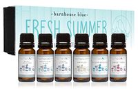 Fresh Summer - Premium Grade Fragrance Oils - Gift Set 6/10ml Bottles - Baby Powder, Fresh Cotton, Ocean Breeze, Sweet Pea, Mountain Rain, Vanilla