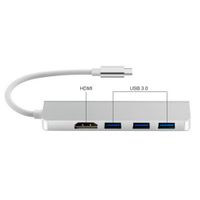 USB-C Hub Type-C Adapter to HDMI 3 USB 3.0, Portable Aluminum USB C Dongle