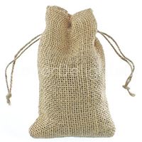 CleverDelights 4" x 6" Burlap Bags with Natural Jute Drawstring - 50 Pack - Small Burlap Pouch Sack Favor Bag for Showers Weddings Parties and Receptions - 4x6 inch