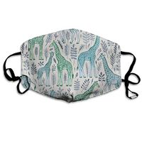 Cute Fashion Reusable Earloop Half Face Dust Proof Mouth Facial Protection Washable Outdoor Sports Cloth Face Facial Protection Black Mouth for Pollen Dust Little Giraffes