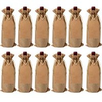 12PCS Wine Gift Bag with Drawstring,Uspacific 13.78×5.9inch Reusable Bottle Wrap Dresses Pouches for Birthday Wedding Party Favors Blind Tasting
