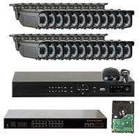 32 Channel Network IP Security System with 24 x 5MP 1080P 2.8-12mm Varifocal Zoom 180ft IR PoE  IP Camera 4TB