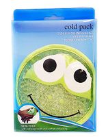 Reusable Flexible Cold Pack for Pain and Injury with Soft Plush Back - Kids Animals (Frog Green)