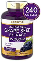 Carlyle Grape Seed Extract 16,000 mg Equivalent 240 Capsules – Maximum Strength Standardized Extract | Non-GMO, Gluten Free