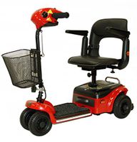 Shoprider - Scootie - Portable Travel Scooter - 4-Wheel - Red