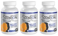 Biotin Organic Pills - Gray Hair Solution for Men and Women - Gray Hair Pills Natural (3 Bottles 180 Capsules)