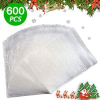 Clear Resealable Cello Cellophane Bags - 600 Pcs 3.9 x 3.9 Inches Clear Self-Adhesive Bag with Adhesive Closure for Bakery, Candle, Soap, Cookie, Candies, Dessert Poly Bags