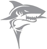 hBARSCI Shark Vinyl Decal - 5 Inches - for Cars, Trucks, Windows, Laptops, Tablets, Outdoor-Grade 2.5mil Thick Vinyl - Gray