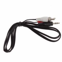 Davitu Connectors - Mini 3.5mm Plug Jack to 2 RCA Male Music Stereo Audio Y adapter Adaptor Cable Kabel Cord AUX for Mp3 Pod Phone TV Sound Speakers