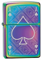 Zippo Custom Lighter: Ace of Spades Engraved - Spectrum 78747