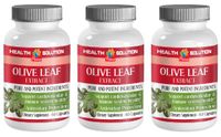 Heart Support Vitamins - Olive Leaf Extract 500Mg - Natural Digestive Supplement - 3 Bottle 180 Capsules