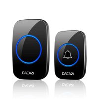 Wireless Doorbell kit, Plug-in Receiver, Waterproof Push Button with 1000 feet Operating Range, 3 Volume Levels, 38 Chimes, LED flash & CD Sound For Home/Office/Classroom Use (1X1 Black)