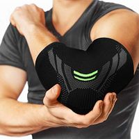 Elbow Compression Sleeves (One Unit) - Lightweight, Elastic & Breathable Knitted Fabric Compression Sleeve - Tennis and Golfer's Elbow & Other Elbow Sport Support (Black, XL: 14" – 16")