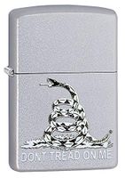 Personalized Custom Message Engraved on Back Don’t Tread on Me American Independence Gadsden Flag Design2 Indoor Outdoor Windproof Zippo Lighter