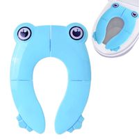 WeTest Folding Potty Training Toilet Seat with Non-Slip Silicone Pads and Carrying Bag for Babies, Toddlers, Kids,Portable and Reusable-Blue