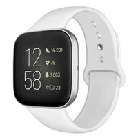Kmasic Sport Band Compatible Fitbit Versa/Fitbit Versa 2/Fitbit Versa Lite Edition, Soft Silicone Strap Replacement Wristband Compatible Versa Smart Fitness Watch, Small, White