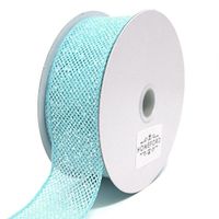 Homeford Frosted Net Wired Ribbon, 10 Yards (Light Blue, 1-1/2-Inch)