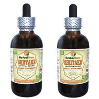 Shiitake (Lentinula Edodes) Tincture, Organic Dried Mushrooms Liquid Extract (Brand Name: HerbalTerra, Proudly Made in USA) 2x4 fl.oz (2x120 ml)