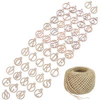 Gift Tags Unfinished Wood Hanging Ornament 26 Letters 25 Numbers Wood Signs with 100 Feet Natural Jute Twine for Present Crafts,DIY Person Name Gift Box Lables,Xmas Advent Calendar Wedding Party Decor