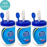 75% Alcohol Wet Wipes Disinfectant Wipes 60 Sheets/Pack Portable Antiseptic Cleaning Sterilization Wipes Wet Wipes for Tourism, Hotel, Restaurant, Home, Office, Car (Three Packs)