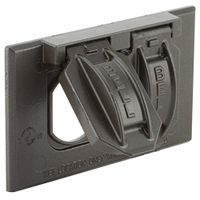 Hubbell-Raco 5180-2 2-Hole Weatherproof Device Cover, 4-9/16 in L X 2-13/16 in W X 1 in T, Bronze