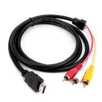 eBerry HDMI to RCA Cable, HDMI to 3RCA/AV Video Audio Converter Adapter (Upgraded) for TV Projectors HDTV Players Full HD 1080P 5ft/1.5m