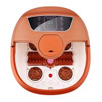 ACEVIVI Foot Spa Bath Massager with Heat and Massage and Bubble Jets, Motorized Shiatsu Massage Ball + Motorized Maize Roller + Rotatable Pedicure Stone, Red Light, Adjustable Time & Temperature,LED