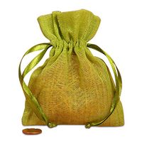 Moss Green Cotton Muslin Bags 4" X 5" | Quantity: 12