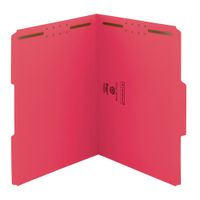 Smead 100% Recycled Fastener File Folder, 2 Fasteners, Reinforced 1/3-Cut Tab, Letter Size, Red, 50 per Box (12741)