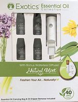 World's First Water-less Plugin - Natural Mist Gift Set- Natural Essential Oil Diffuser - Aromatherapy Air Freshener- Includes Lavender, Lemongrass, Peaceful Sleep and Energy Blend (Gift Set, White)