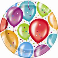 Balloon Birthday Dinner Plates, 8ct
