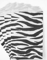 100 Zebra Print Paper Bags 6x9 Inches Flat Merchandise Bags
