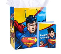 Hallmark 13" Large Superhero Gift Bag with Birthday Card and Tissue Paper (Superman)