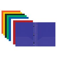BAZIC Solid Color 2-Pockets Poly Portfolio w/ 3 Prongs (Case of 48)