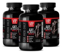 Natural Sexual Enhancement Pills - GET Hard Pills (for Men ONLY) - Muira puama Herbal Supplements - 3 Bottles 180 Capsules