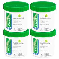 Fleet Laxative Glycerin Suppositories for Adult Constipation Relief, 100 Count, 4 Pack