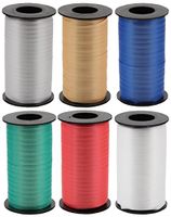 6-Color Pack - White, Silver, Gold, Red, Emerald & Royal Blue - Berwick Splendorette Crimped Curling Ribbon - 500 yards each