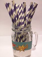 Purple Candy Striped, Vintage Paper Drinking Straws 25 ct. - Twilight Parties