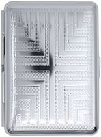 Silver Cross Angles (14 Kings) Metal-Plated Elastic Bands Cigarette Case & Stash Box
