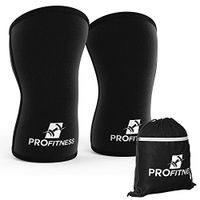 ProFitness 7MM Knee Sleeve Squat Support and Compression for Powerlifting (Black, Small)