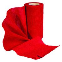 SUREFLEXX, RED 4" X 5 Yard ROLL (Box of 18), Vet WRAP, SELF-Adherent COHESIVE General Purpose WRAP